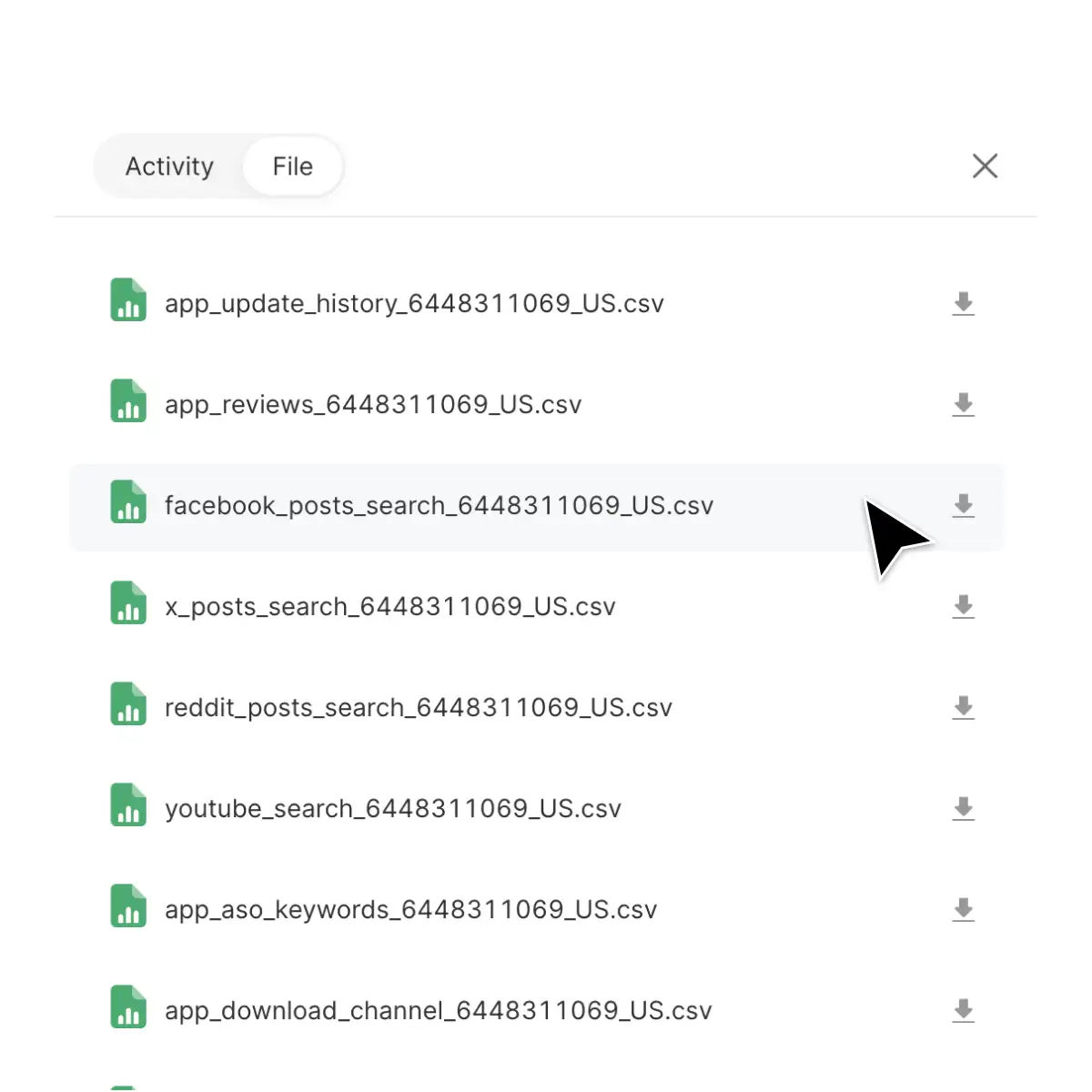 Review data export preview