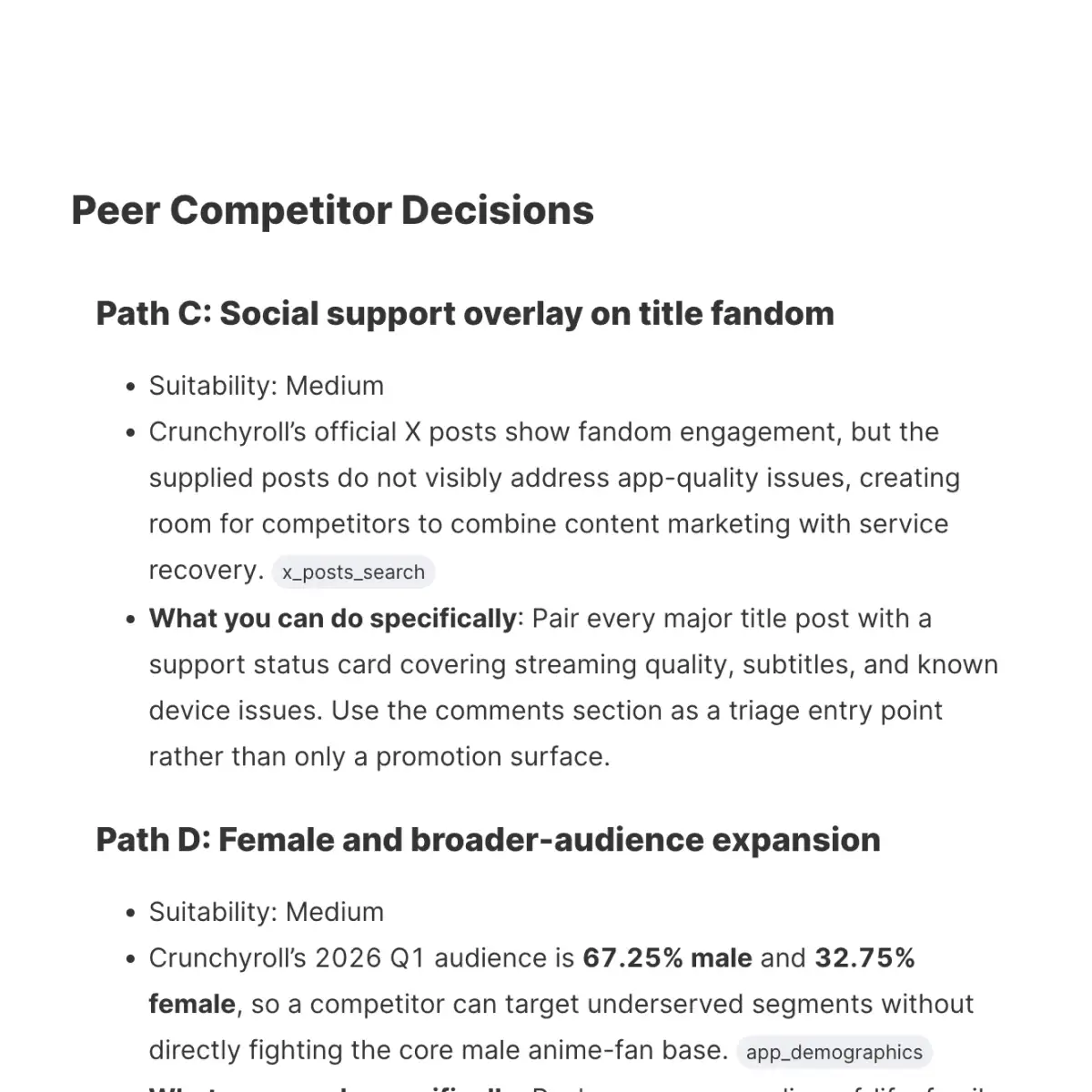 Feedback next action analysis preview